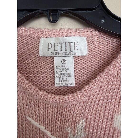 Vintage Petite Sophisticate Floral Pearl Knit Sweater – Grandmacore Coquette - Picture 3 of 8